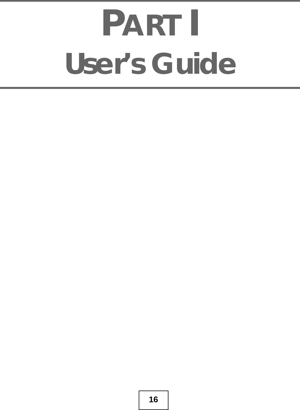 16PART IUser’s Guide 