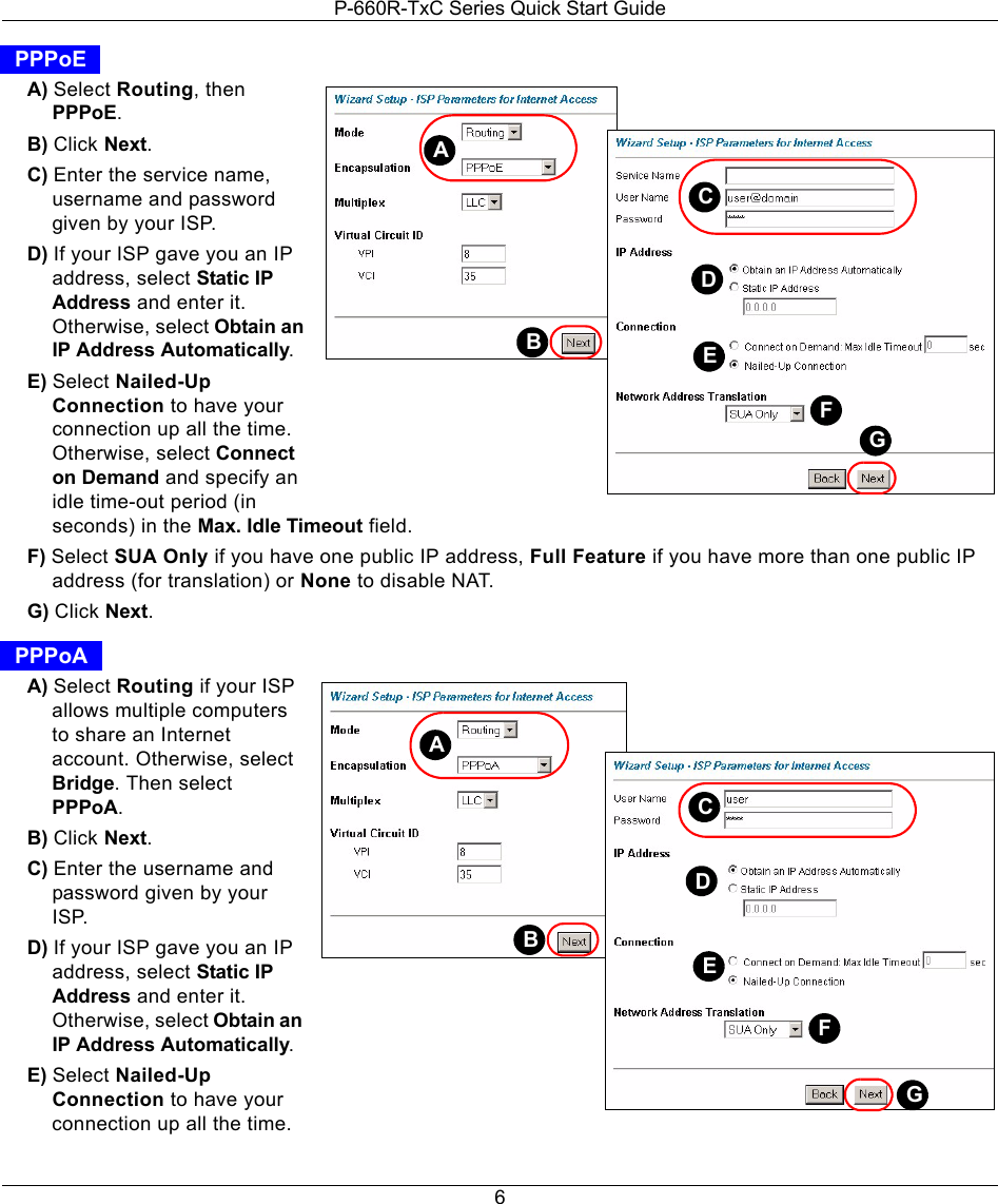Page 6 of 9 - Zyxel Zyxel-Adsl2-Access-Router-P-660R-T1-V2-Users-Manual- P-660R-TxC_QSG_v3-40_2006-1  Zyxel-adsl2-access-router-p-660r-t1-v2-users-manual