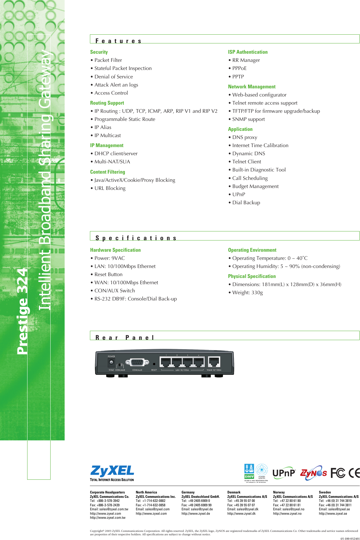 Page 2 of 2 - Zyxel Zyxel-Prestige-324-Users-Manual- P324-1  Zyxel-prestige-324-users-manual