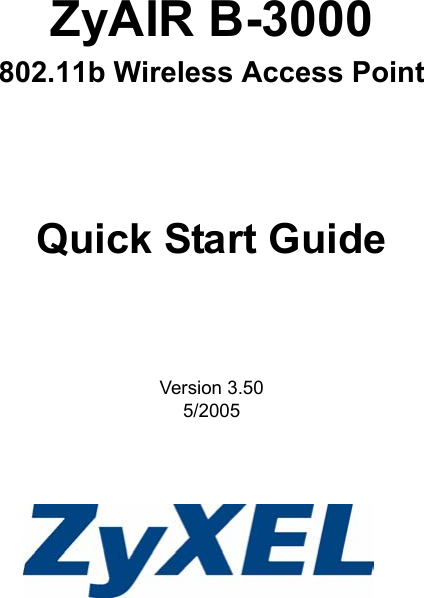 Page 1 of 11 - Zyxel Zyxel-Zyair-B-3000-Users-Manual- B-3000_QSG  Zyxel-zyair-b-3000-users-manual