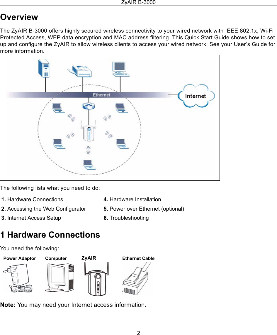 Page 2 of 11 - Zyxel Zyxel-Zyair-B-3000-Users-Manual- B-3000_QSG  Zyxel-zyair-b-3000-users-manual