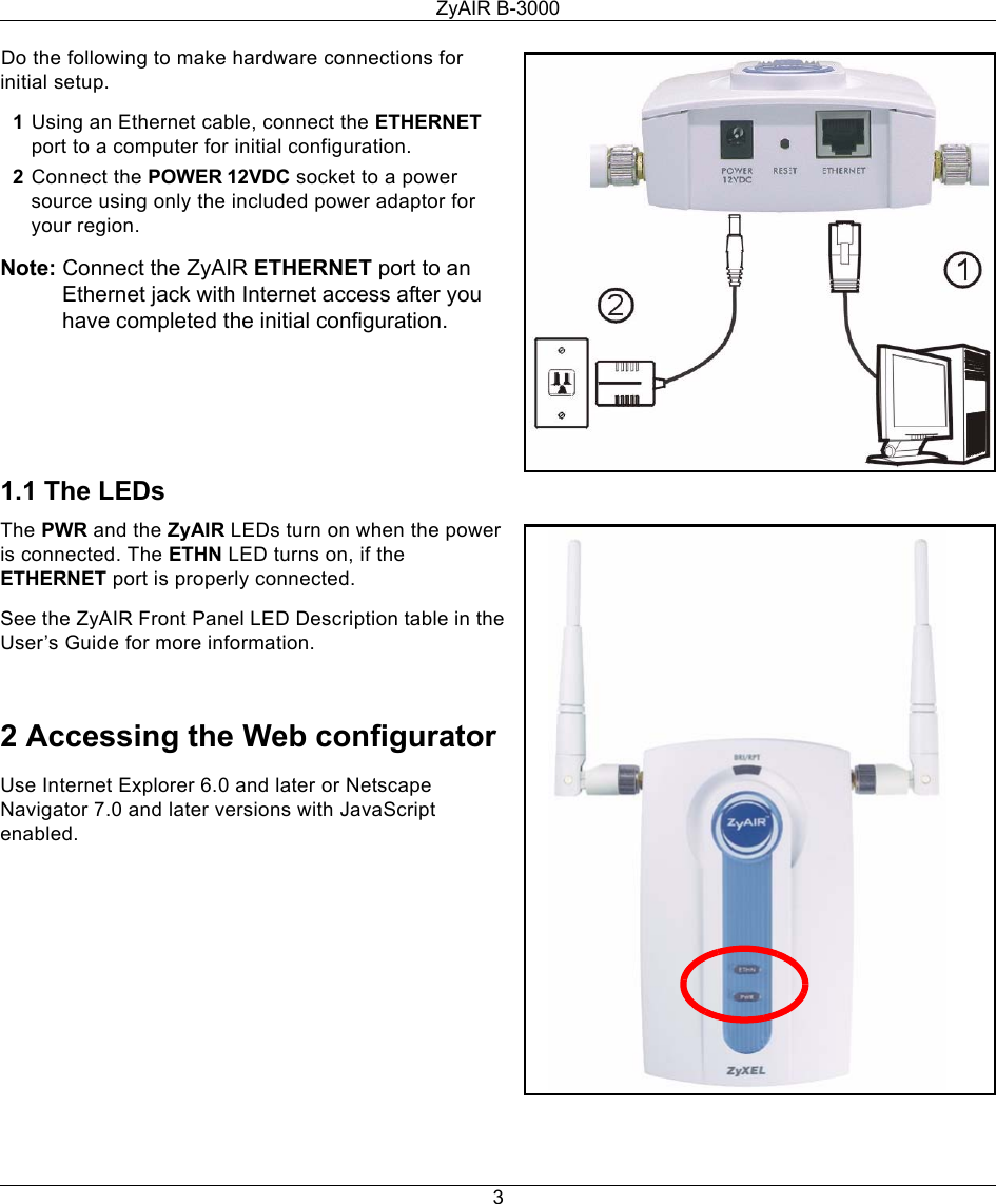 Page 3 of 11 - Zyxel Zyxel-Zyair-B-3000-Users-Manual- B-3000_QSG  Zyxel-zyair-b-3000-users-manual