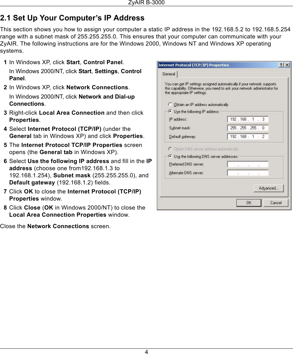 Page 4 of 11 - Zyxel Zyxel-Zyair-B-3000-Users-Manual- B-3000_QSG  Zyxel-zyair-b-3000-users-manual