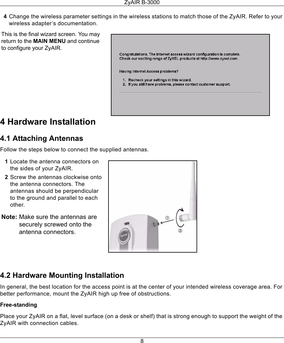 Page 8 of 11 - Zyxel Zyxel-Zyair-B-3000-Users-Manual- B-3000_QSG  Zyxel-zyair-b-3000-users-manual