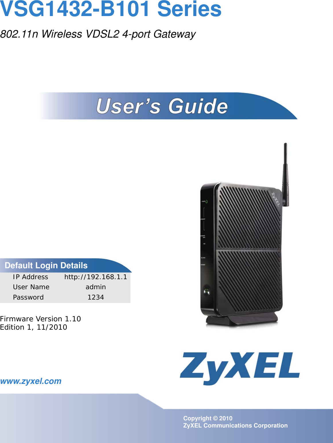 Zyxel Communications Network Router Vsg1432 B101 Series Users Manual 1084