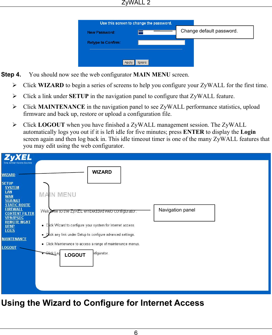 Page 7 of 10 - Zyxel Zyxel-Zyxel-Zywall-2-Users-Manual- This Is The Pag  For Word To FrameMaker Conversion Zyxel-zyxel-zywall-2-users-manual