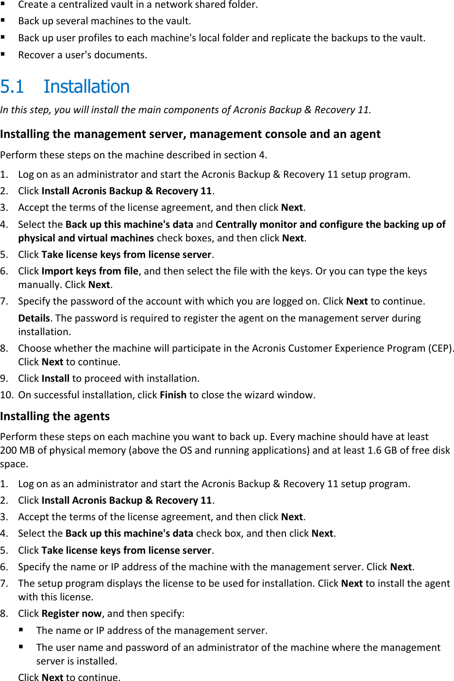 Page 6 of 10 - Acronis Backup & Recovery 11 Advanced Editions Server - 11.0 Quick Start Guide ABR11AS Qsg En-US