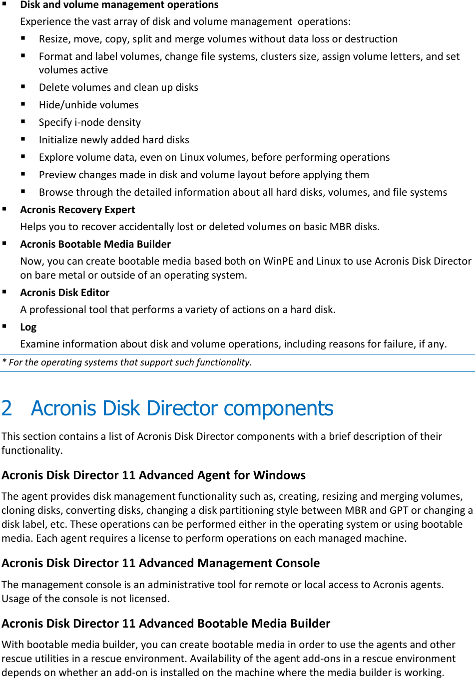 Page 4 of 9 - Acronis Acronis® Disk Director® 11 Qiuck Start Guide Director Advanced Server - 11.0 Quick ADD11AS Qsg En-US