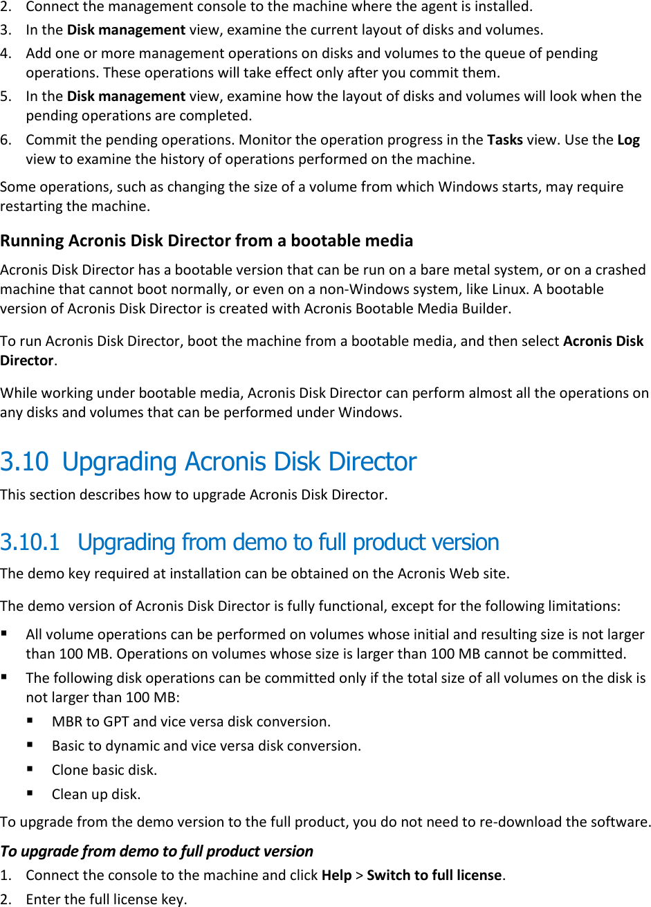 Page 8 of 9 - Acronis Acronis® Disk Director® 11 Qiuck Start Guide Director Advanced Server - 11.0 Quick ADD11AS Qsg En-US