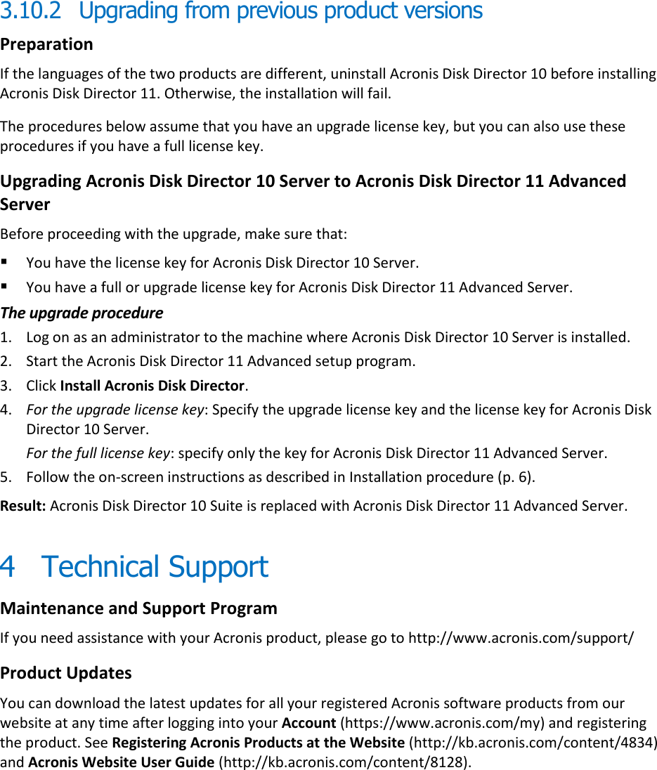Page 9 of 9 - Acronis Acronis® Disk Director® 11 Qiuck Start Guide Director Advanced Server - 11.0 Quick ADD11AS Qsg En-US