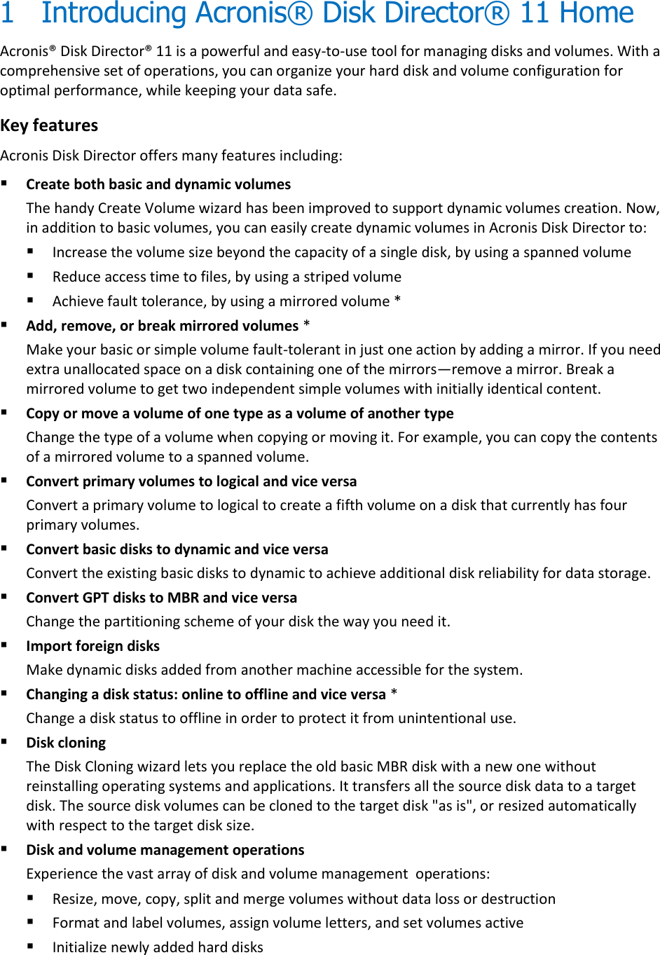 Page 3 of 8 - Acronis Acronis® Disk Director® 11 Home Quick Start Guide Director - 11.0 ADD11H Qsg En-US