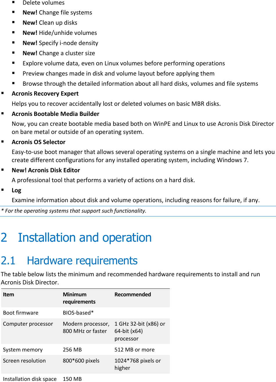 Page 4 of 8 - Acronis Acronis® Disk Director® 11 Home Quick Start Guide Director - 11.0 ADD11H Qsg En-US