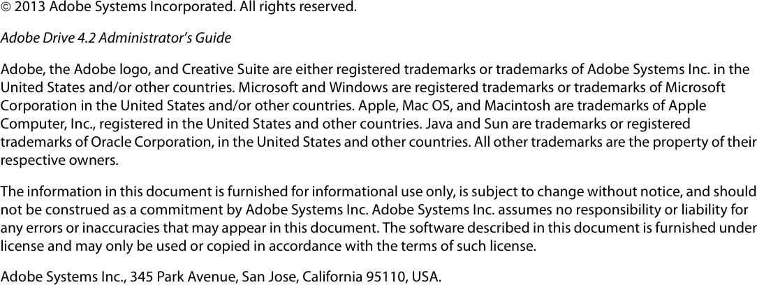 Page 2 of 10 - Adobe Drive 4.2 Administrator’s Guide - Administrator's 42 Admin