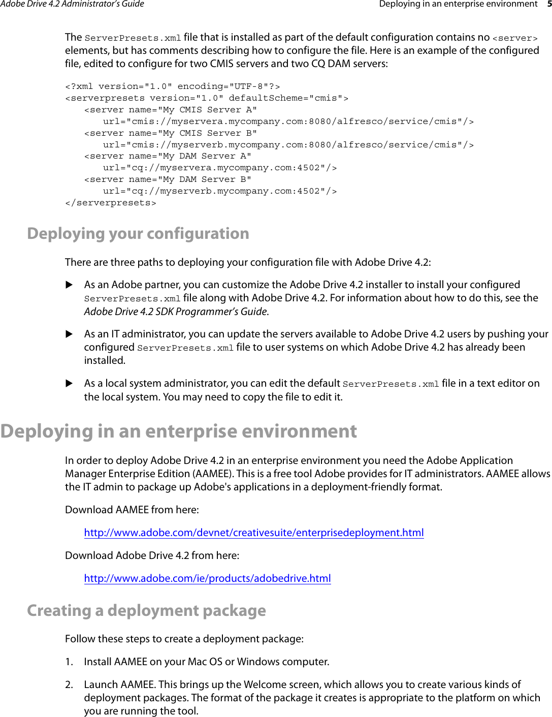 Page 5 of 10 - Adobe Drive 4.2 Administrator’s Guide - Administrator's 42 Admin