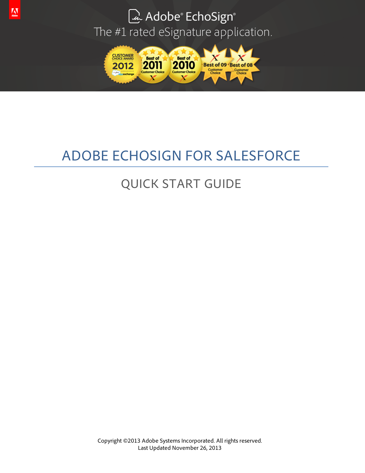 Page 1 of 4 - Adobe  Echo Sign For Salesforce - Quick Start Guide QSG EN