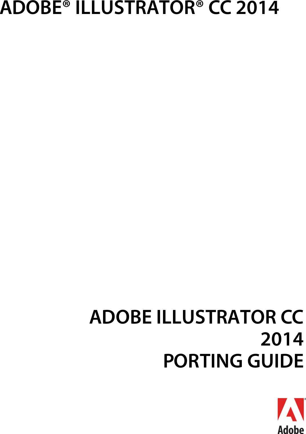 Page 1 of 6 - Adobe Illustrator CC 2014 Porting Guide - (2014) Porting-cc2014-en