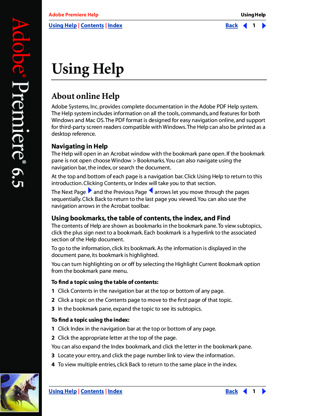 Adobe Premiere 6.5, PDF Help 6.5 Instruction Manual En