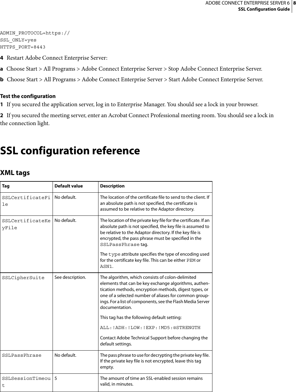 Page 11 of 12 - Adobe Connect Enterprise Server 6 SSL Configuration Guide Entreprise - 6.0 En