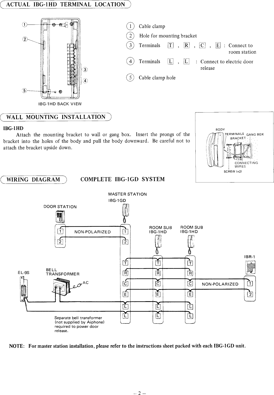Page 2 of 4 - Aiphone El9s User Manual  1dc1b963-a254-47e5-97be-a675a2444209