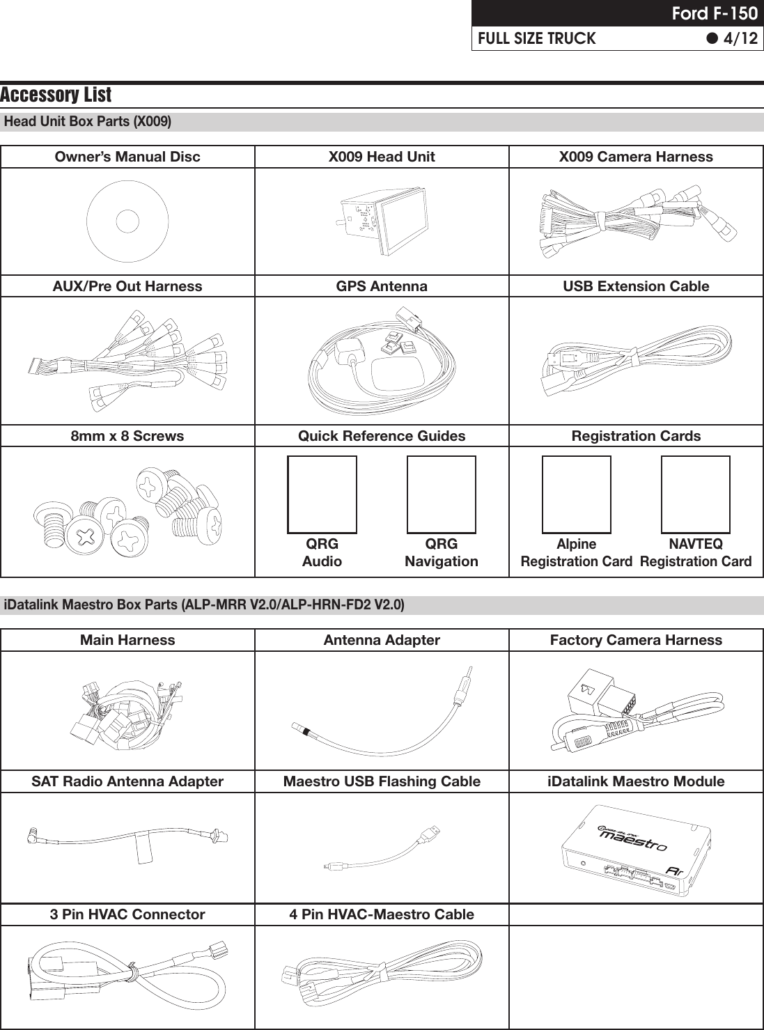 Page 4 of 12 - Alpine  X009-FD2 - Installation Guide IM