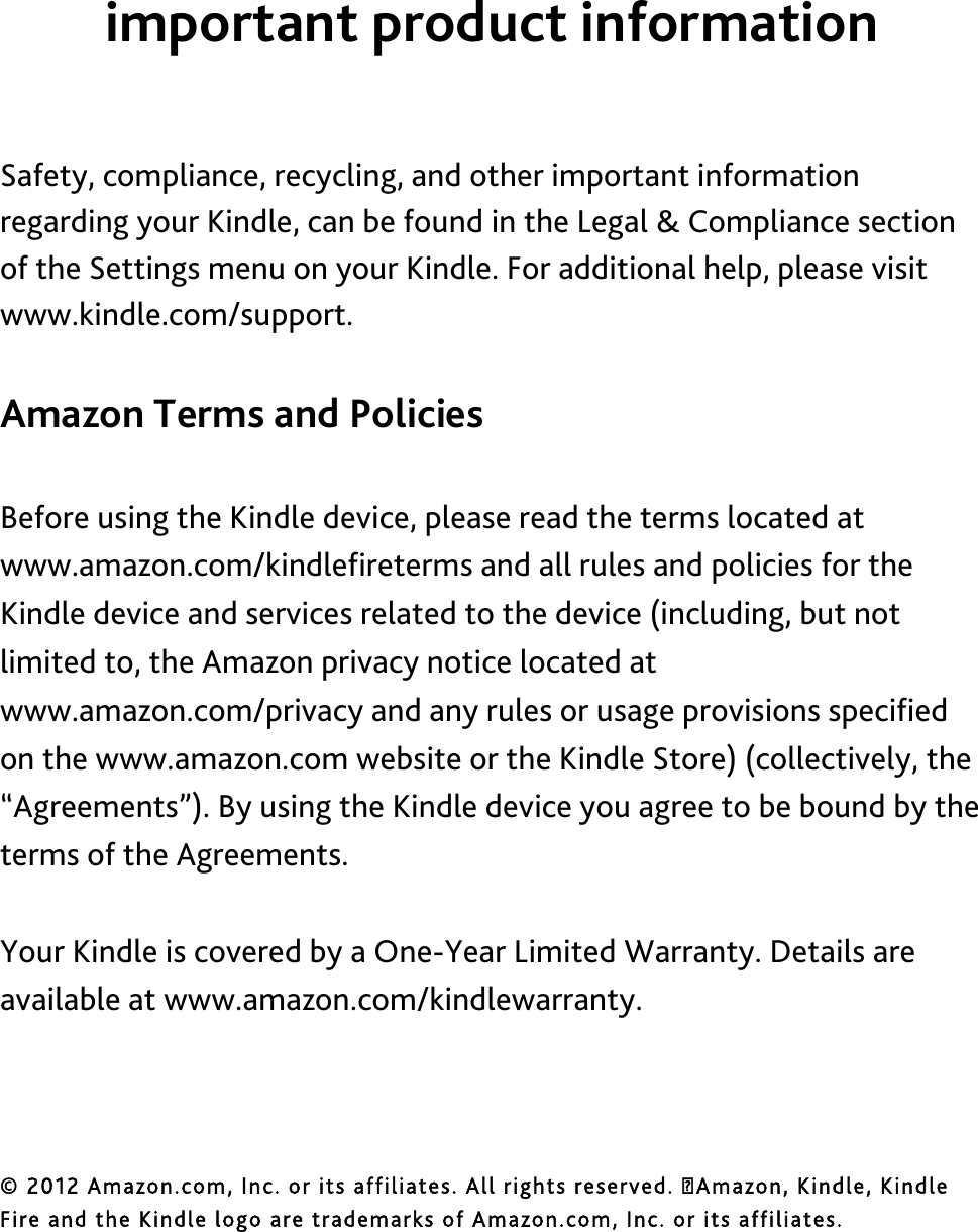 Page 2 of 2 - Amazon - QSG_Kindle_Fire_2nd_Genx Kindle Fire 2nd Generation Getting Started Gen QSG