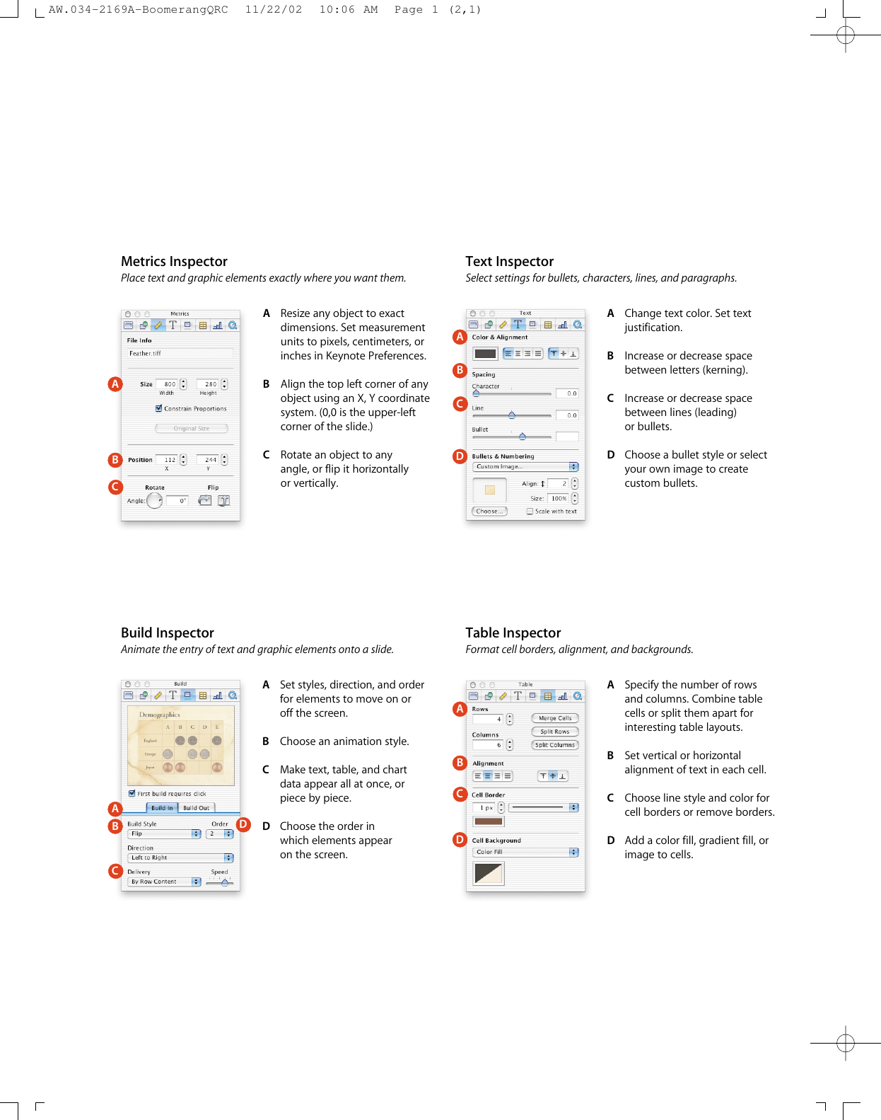 Page 3 of 8 - Apple Keynote Quick Reference (Manual) - Qsg