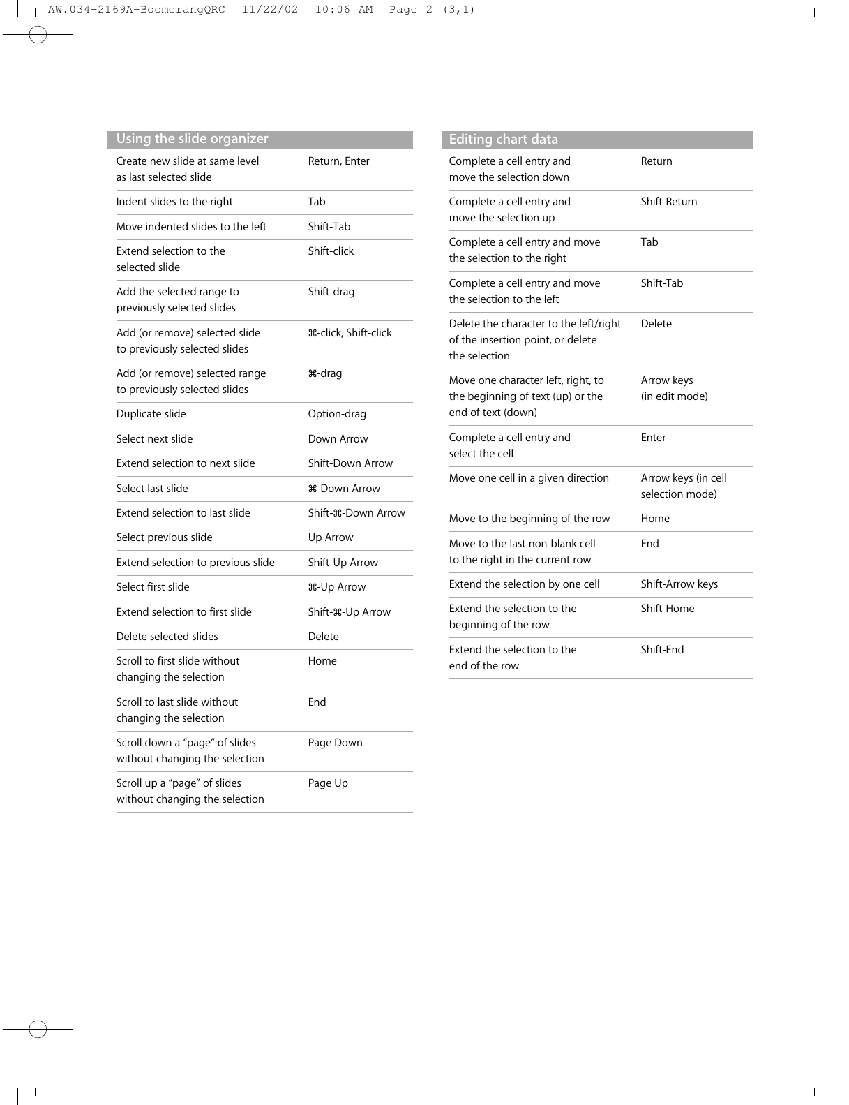 Page 7 of 8 - Apple Keynote Quick Reference (Manual) - Qsg