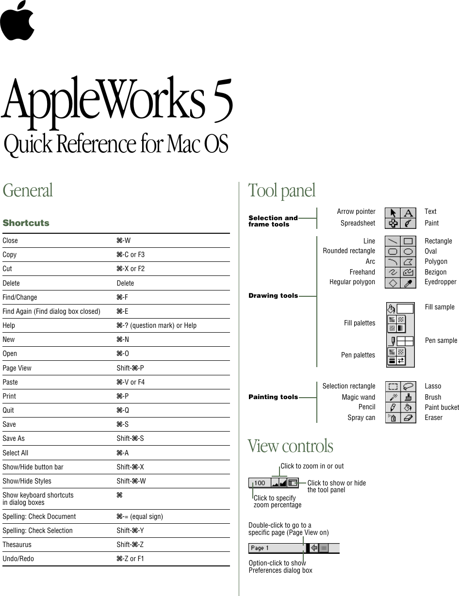 Page 1 of 4 - Apple AppleWorks 5 Works - Mac OS- Quick Reference Appleworks5Mac OS-Ref