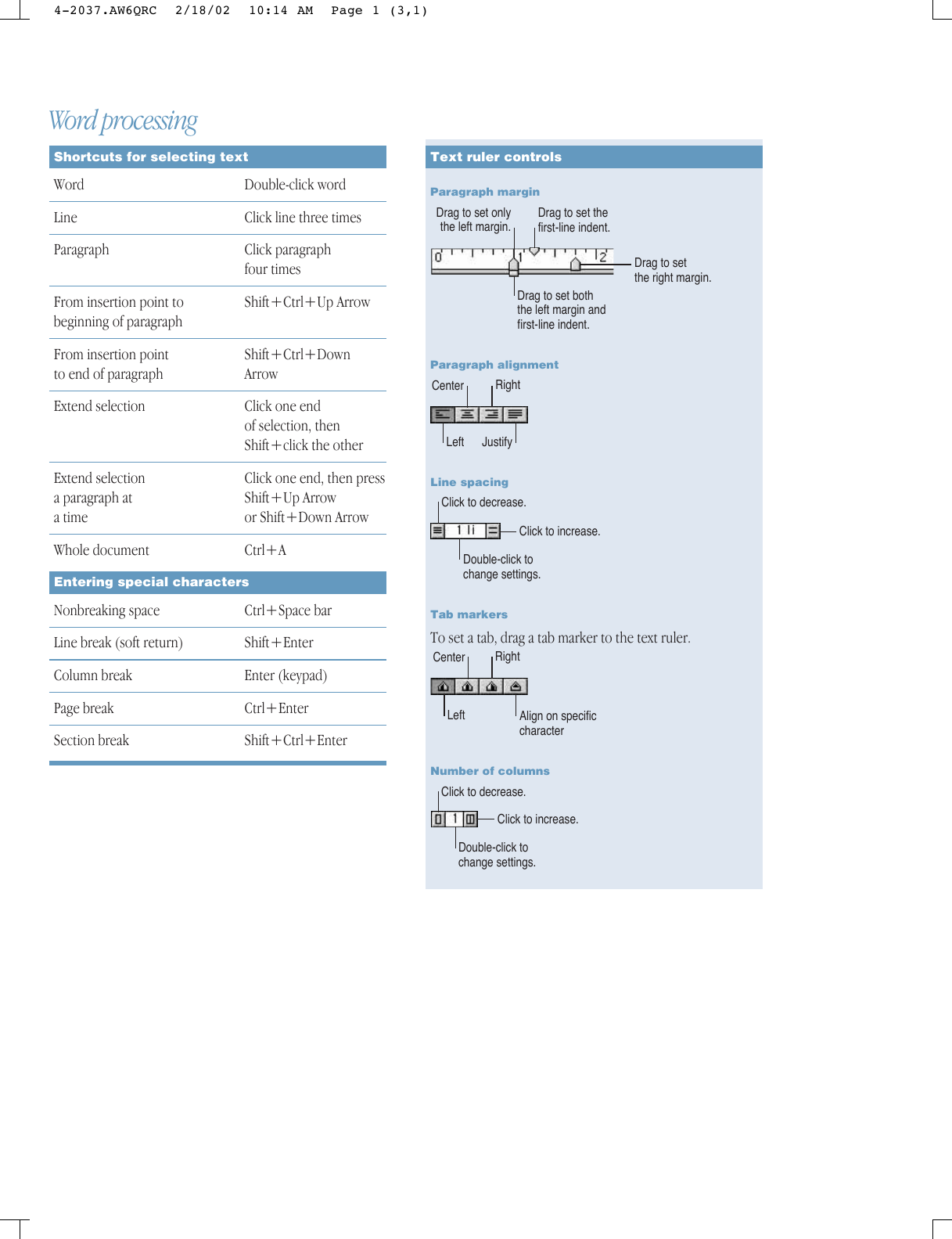 Page 4 of 6 - Apple AppleWorks 6 For Windows Works - Quick Reference Appleworks6WIN Ref