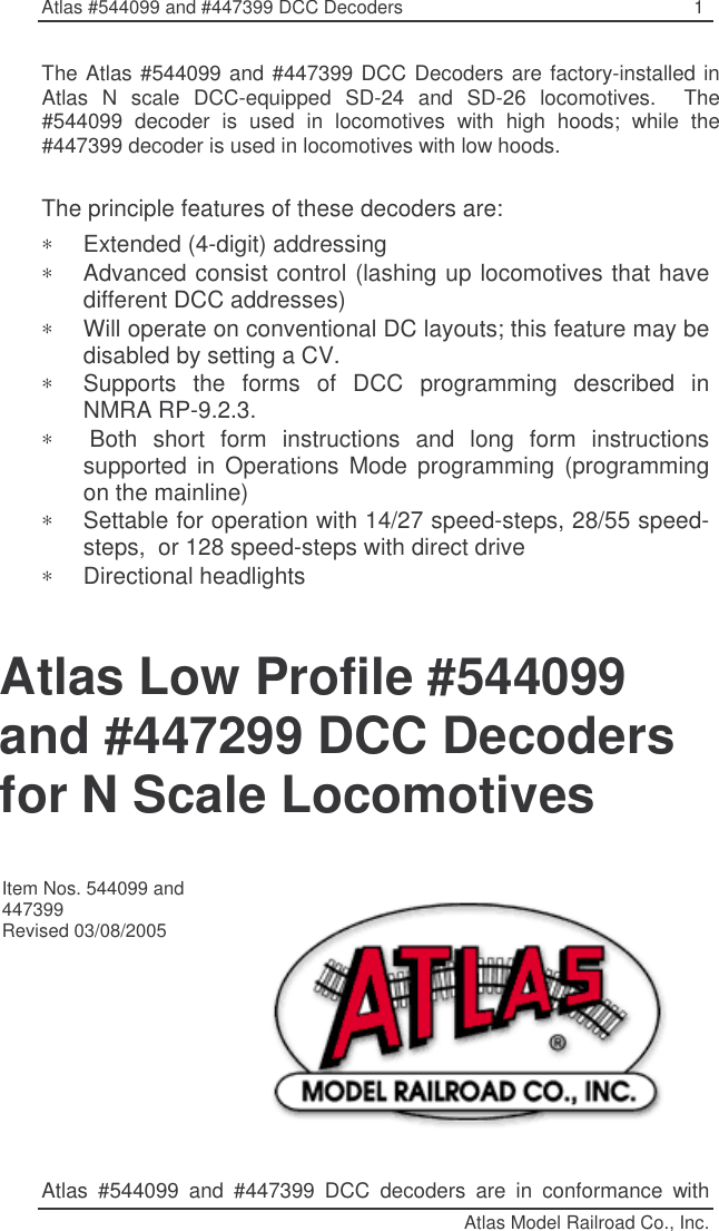 Page 1 of 12 - Atlas 447299 N_SD24or26Manual_Atlas User Manual  1f6dcd01-bca7-4fe1-9801-2e6ce06ea4c6