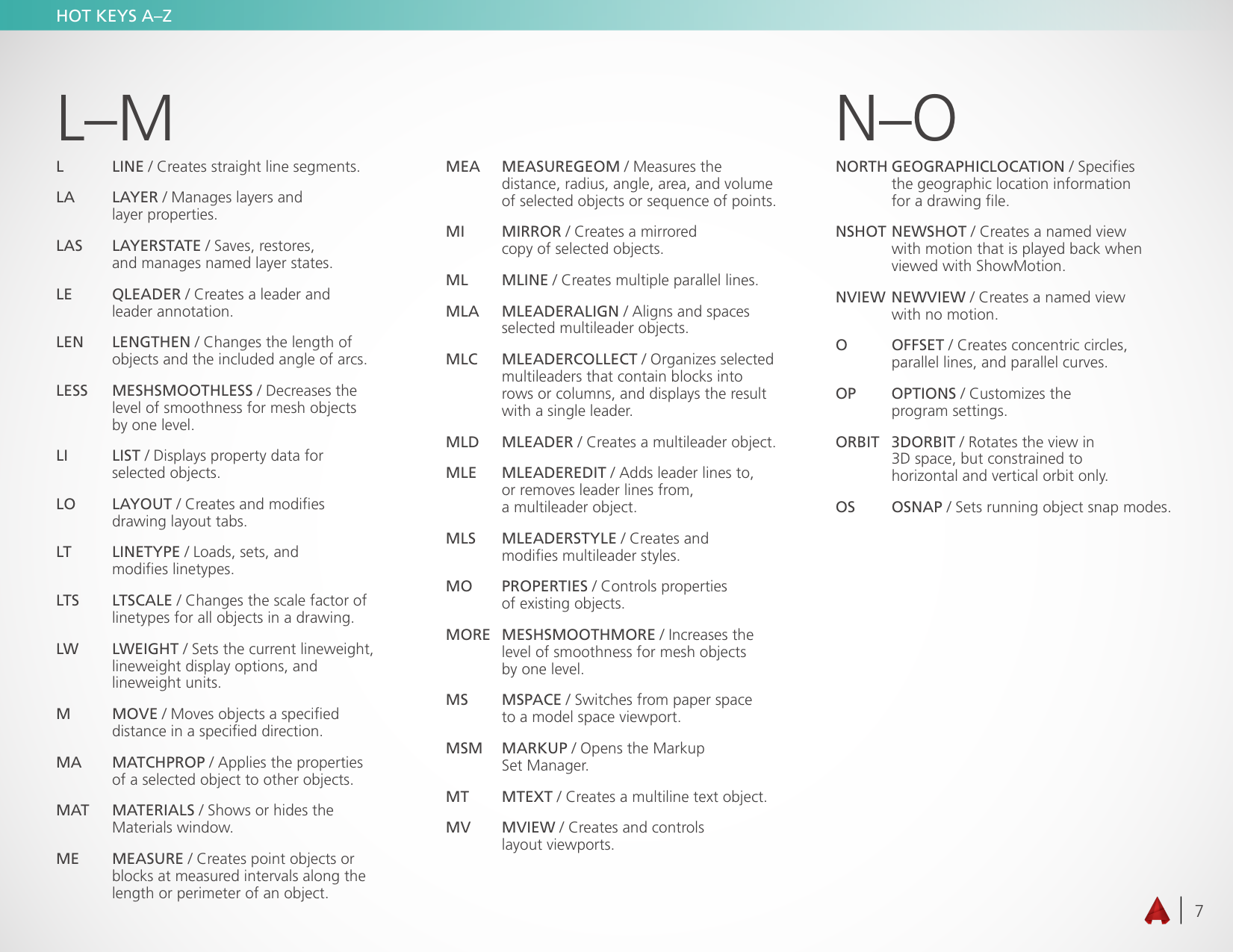 Page 7 of 11 - Autodesk  Auto CAD - 2016 Shortcuts Manual EN