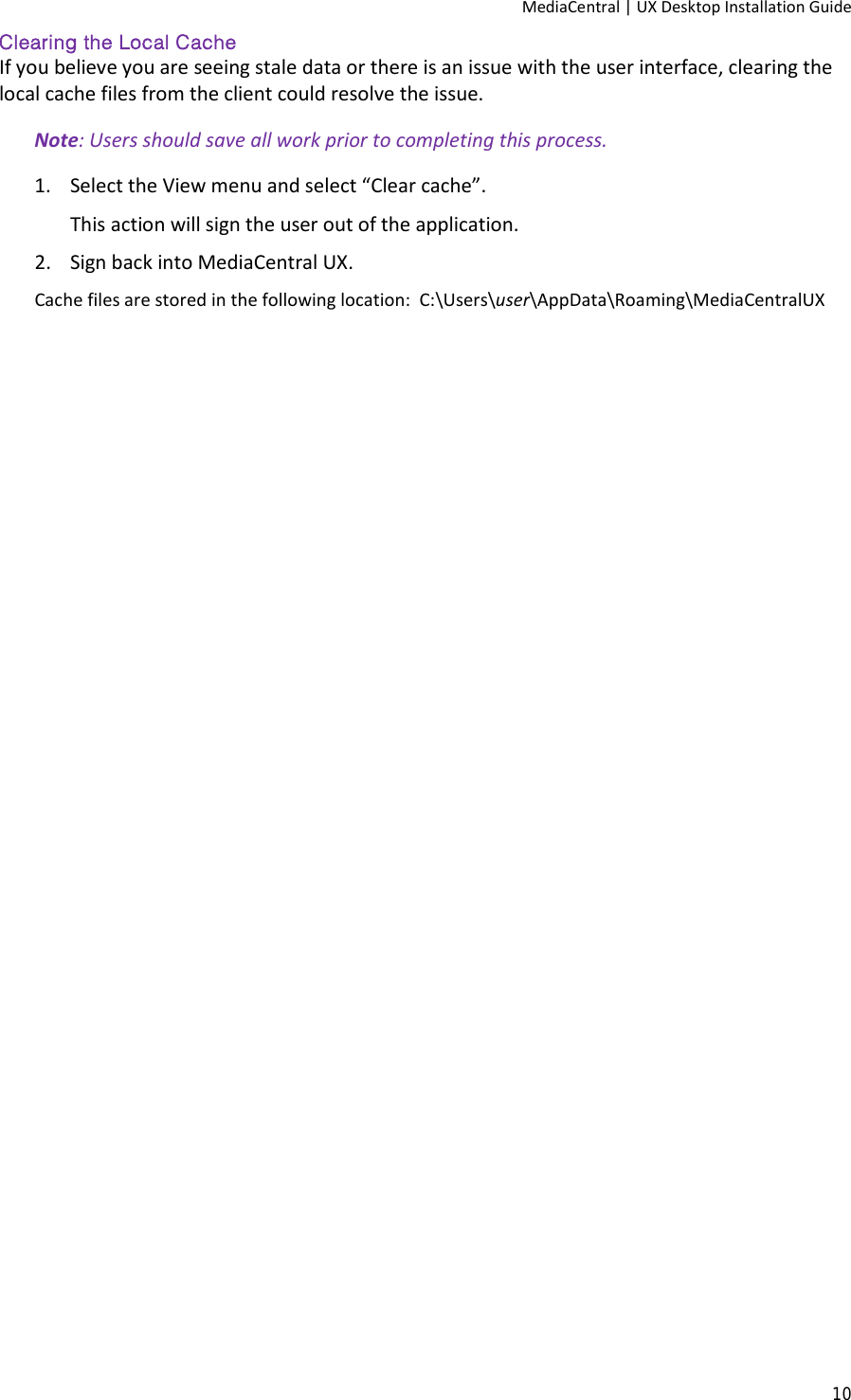 Page 10 of 10 - Avid Interplay Central Services Installation & Configuration Guide Media UX Desktop - Instruction Manual IG EN