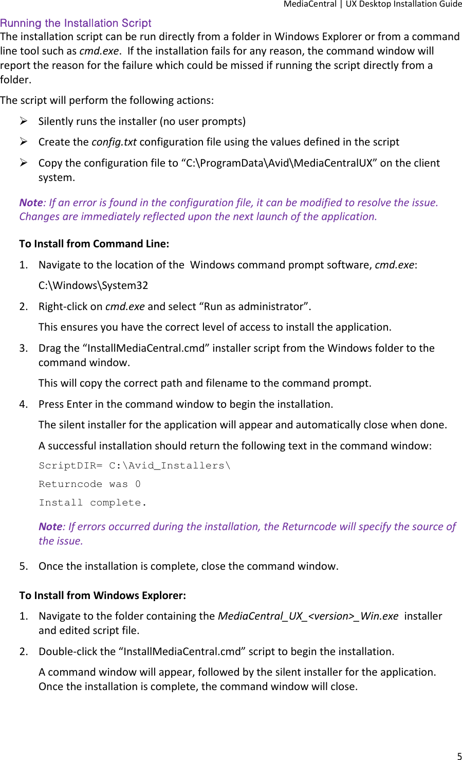 Page 5 of 10 - Avid Interplay Central Services Installation & Configuration Guide Media UX Desktop - Instruction Manual IG EN