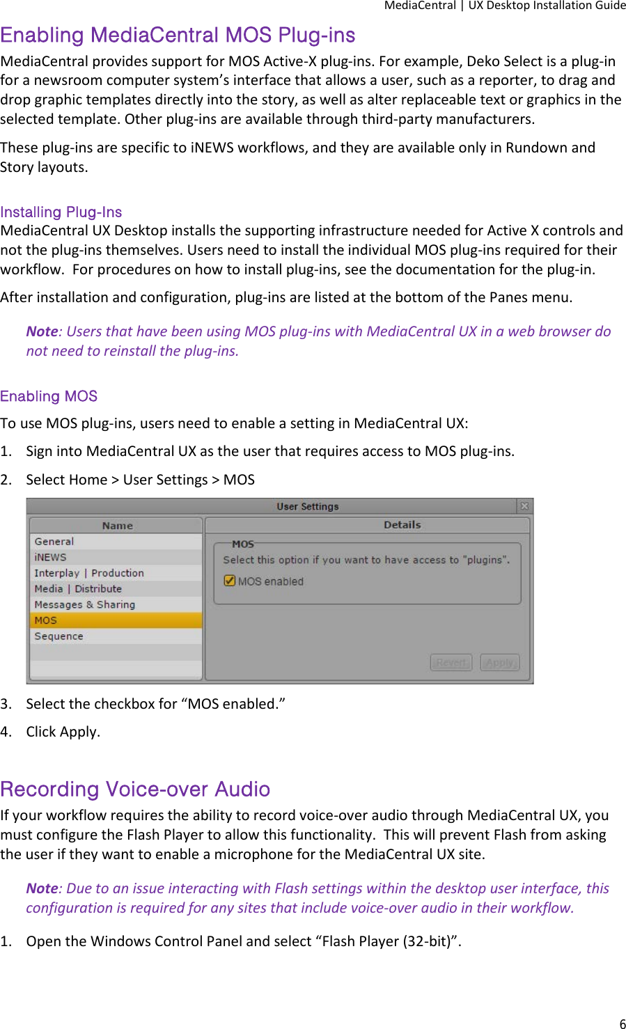 Page 6 of 10 - Avid Interplay Central Services Installation & Configuration Guide Media UX Desktop - Instruction Manual IG EN