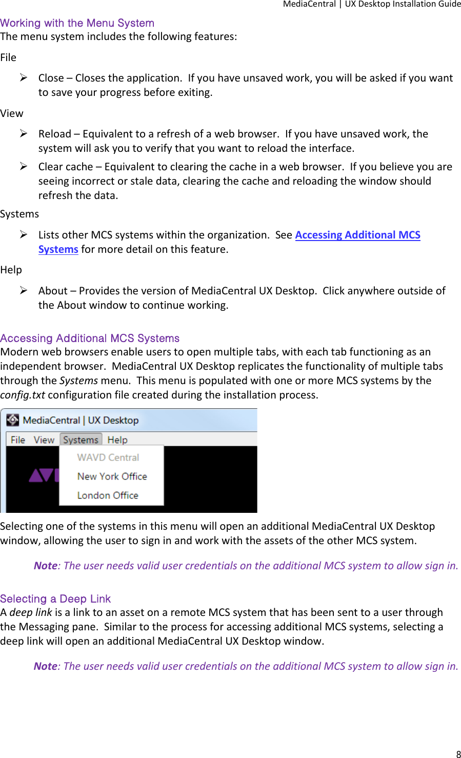 Page 8 of 10 - Avid Interplay Central Services Installation & Configuration Guide Media UX Desktop - Instruction Manual IG EN