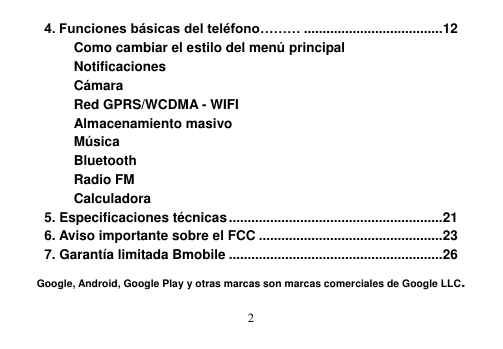 Page 3 of b mobile 30-063 Mobile Phone User Manual 