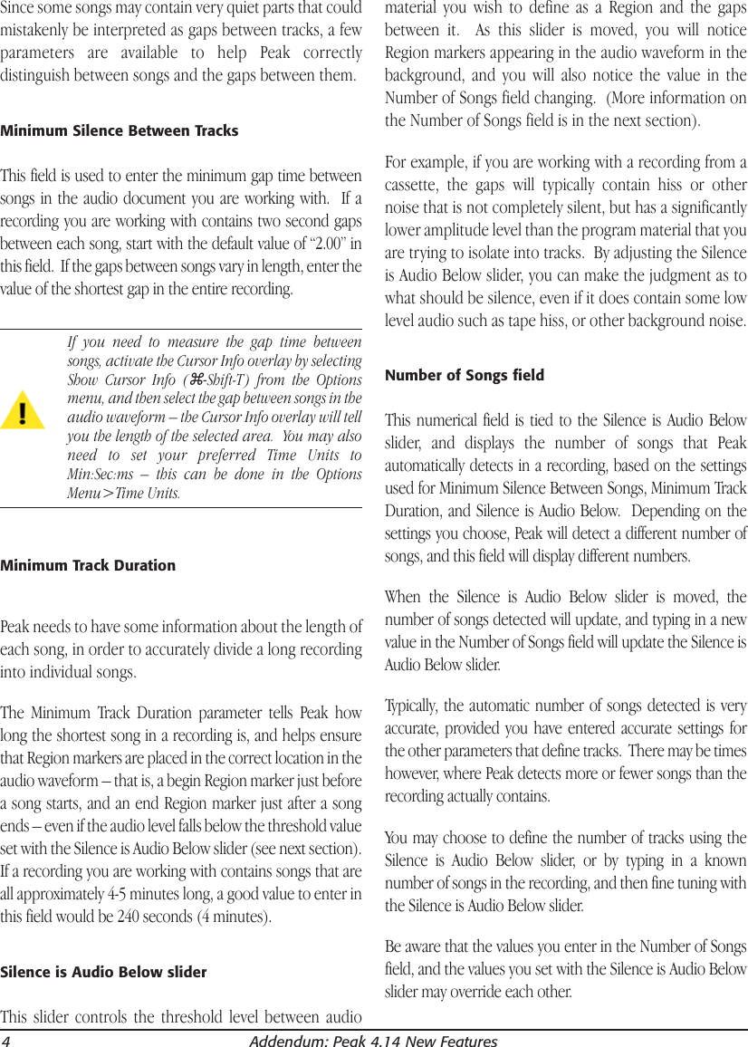 Page 4 of 7 - Bias Peak 4.14 New Feature Addendum - Software User’s Guide UG EN