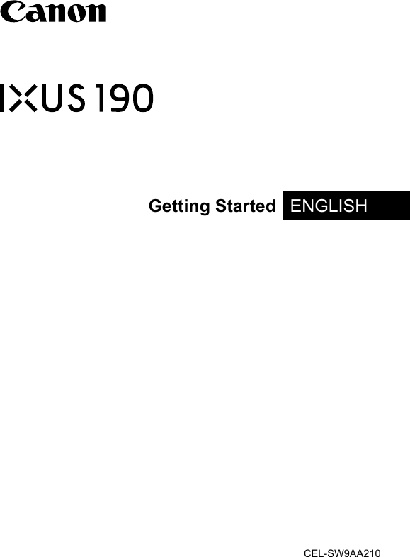 Page 1 of 11 - Canon  IXUS 190 - Getting Started QG EN