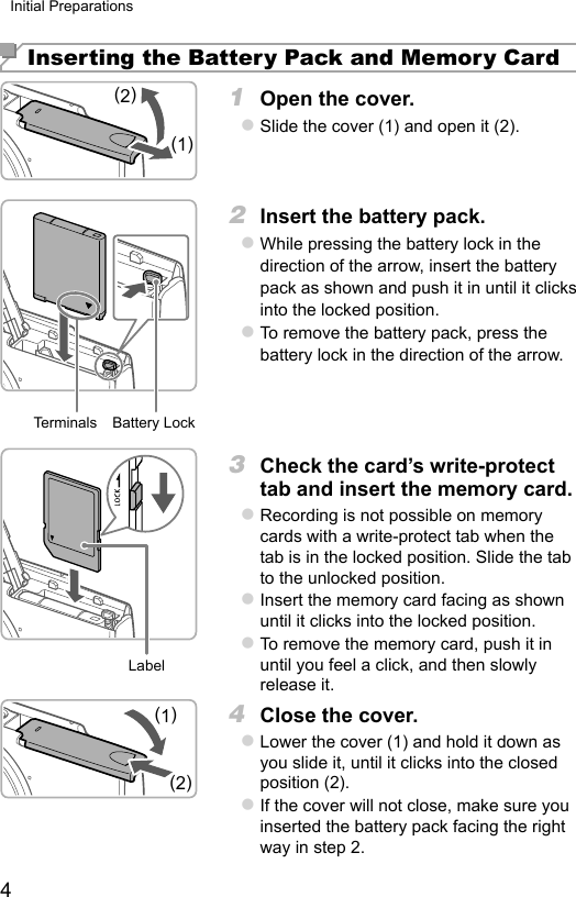 Page 4 of 11 - Canon  IXUS 190 - Getting Started QG EN