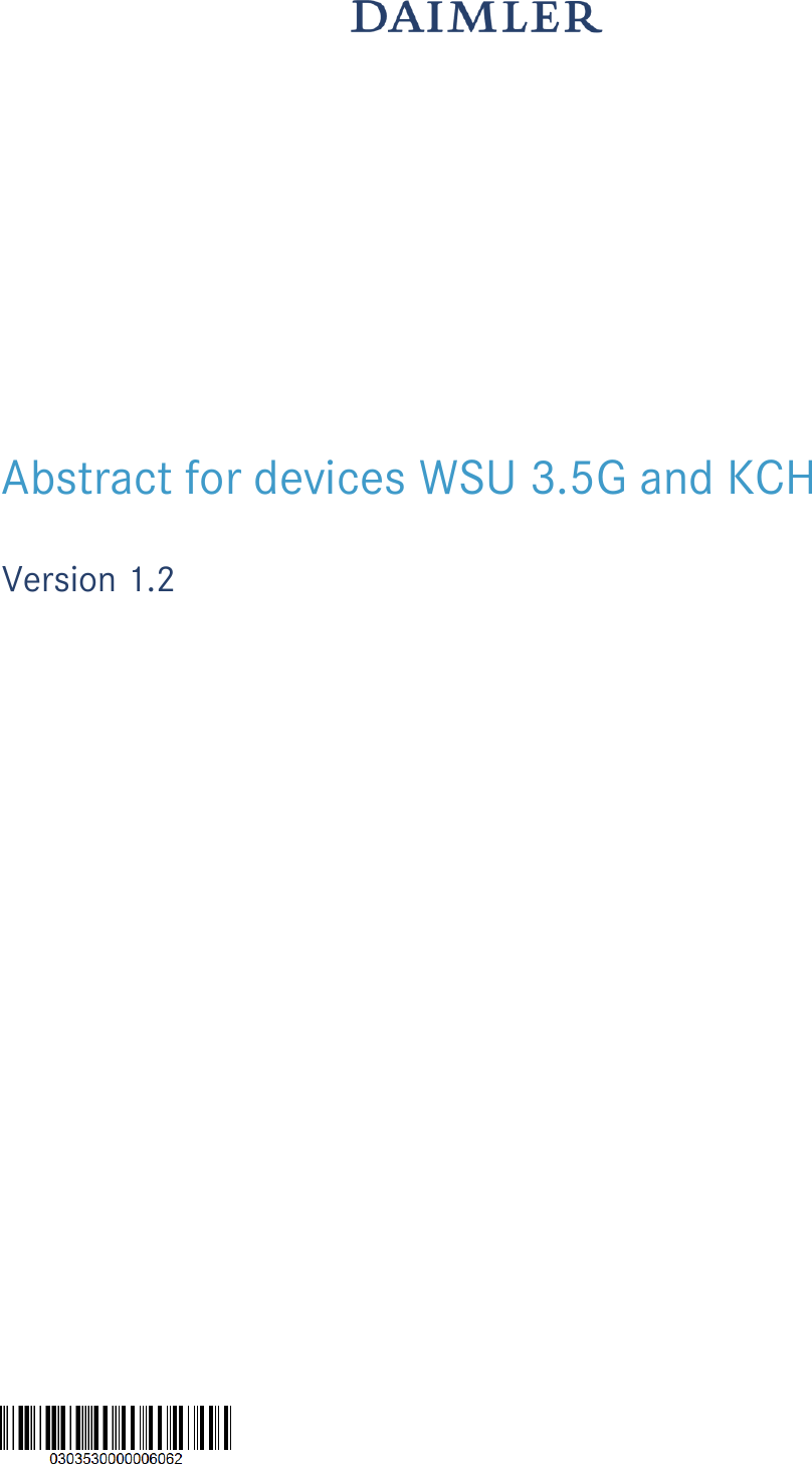   Abstract for devices WSU 3.5G and KCH  Version 1.2 