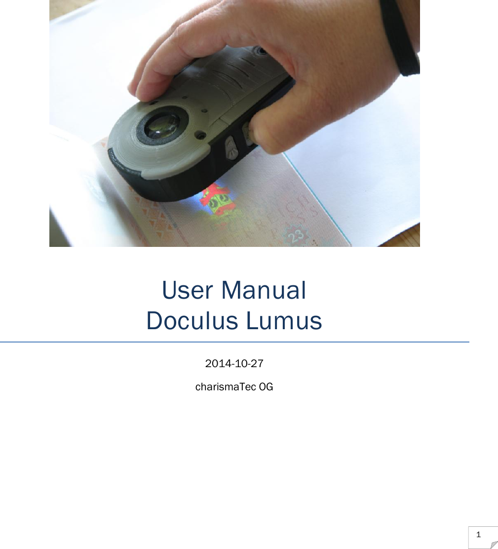  1          User Manual Doculus Lumus 2014-10-27 charismaTec OG   