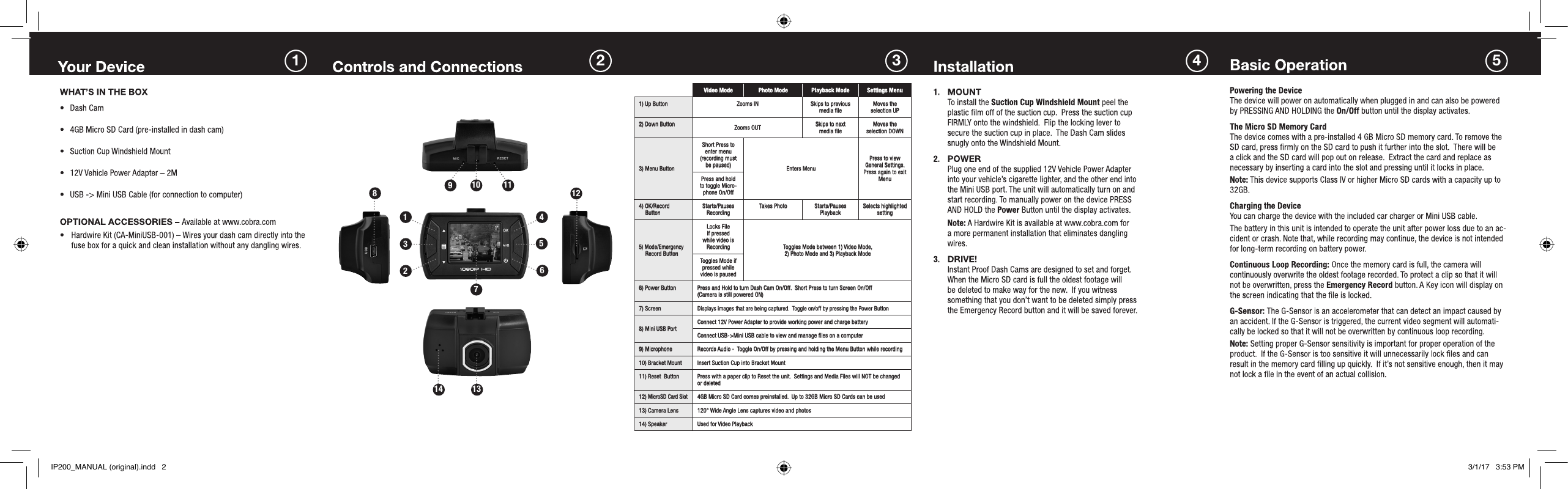 Page 2 of 2 - Cobra  IP200 - Operating Instructions ENG