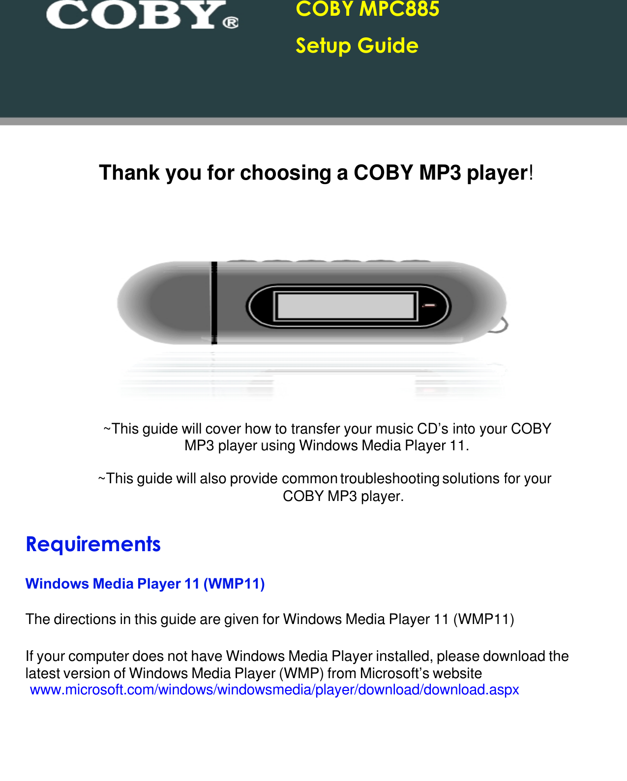 Fehlerbehebung beim Coby-MP3-Player