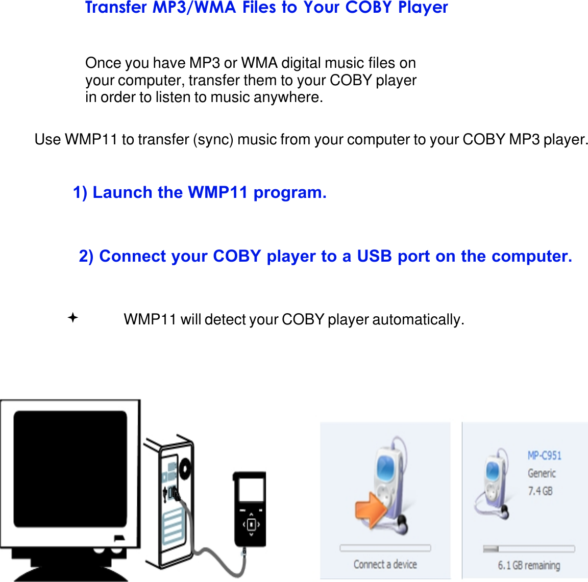 Page 6 of 10 - Coby  MP-C885 - Quick Setup Guide MPC885 SG