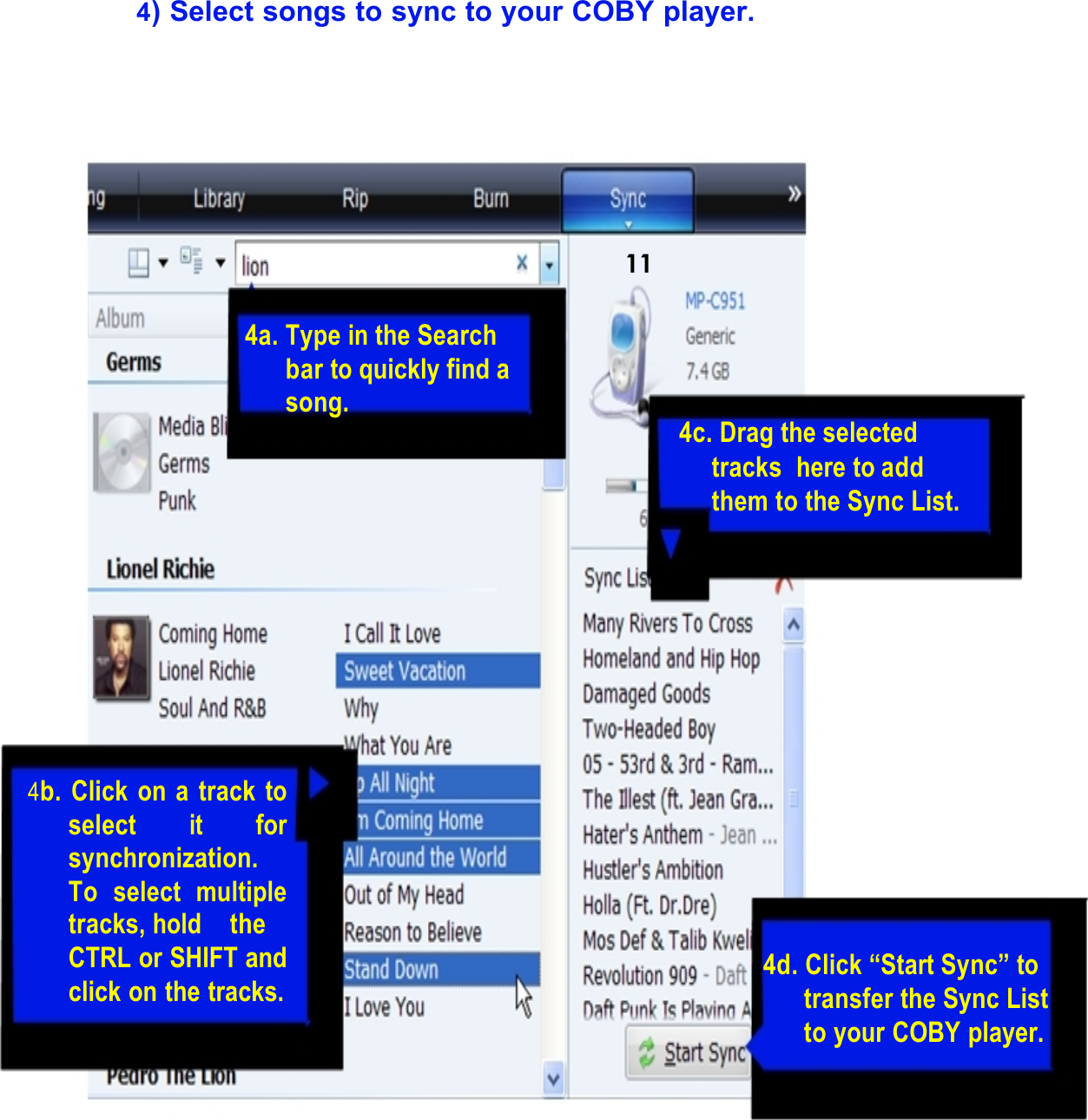 Page 8 of 10 - Coby  MP-C885 - Quick Setup Guide MPC885 SG