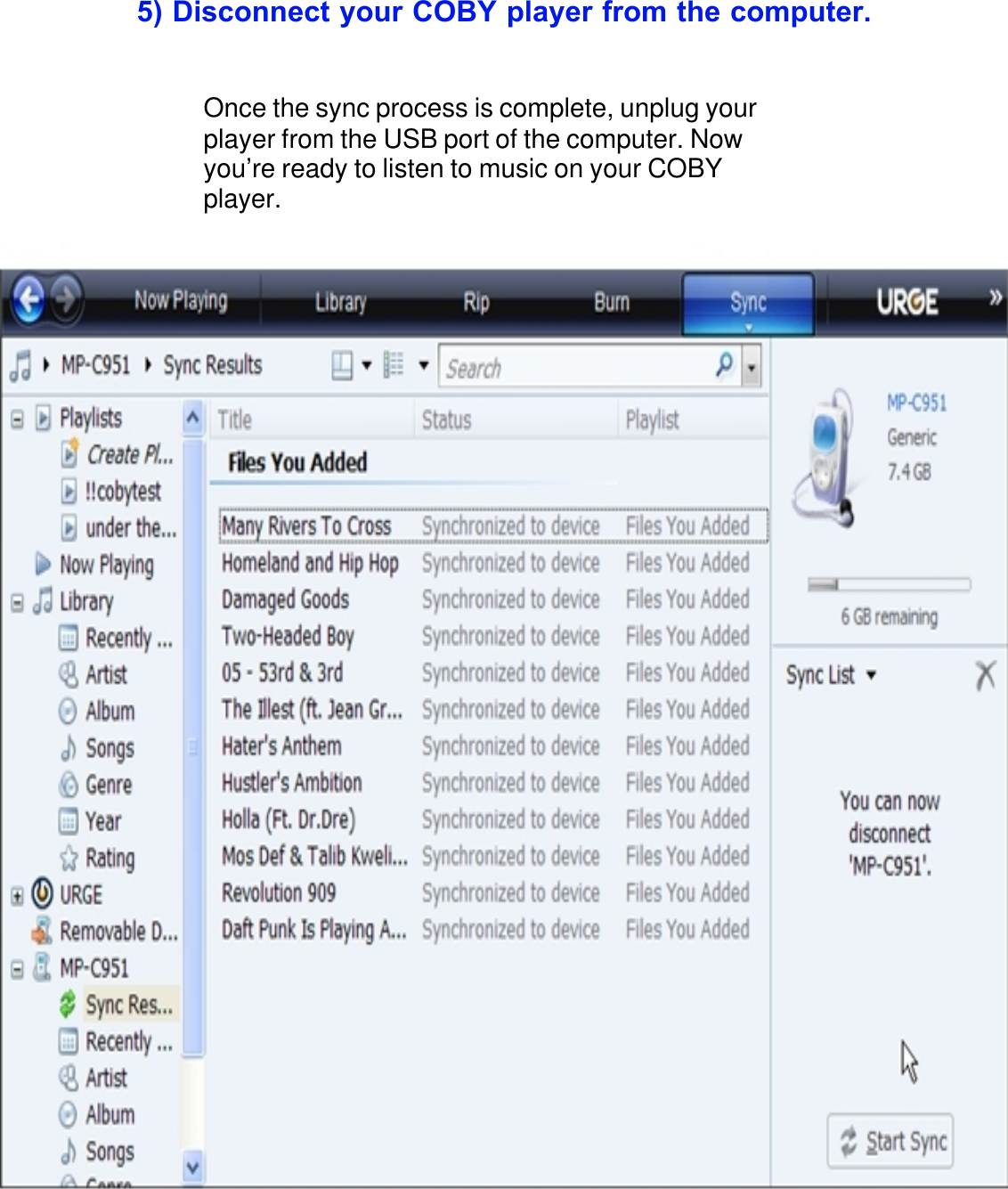 Page 9 of 10 - Coby  MP-C885 - Quick Setup Guide MPC885 SG