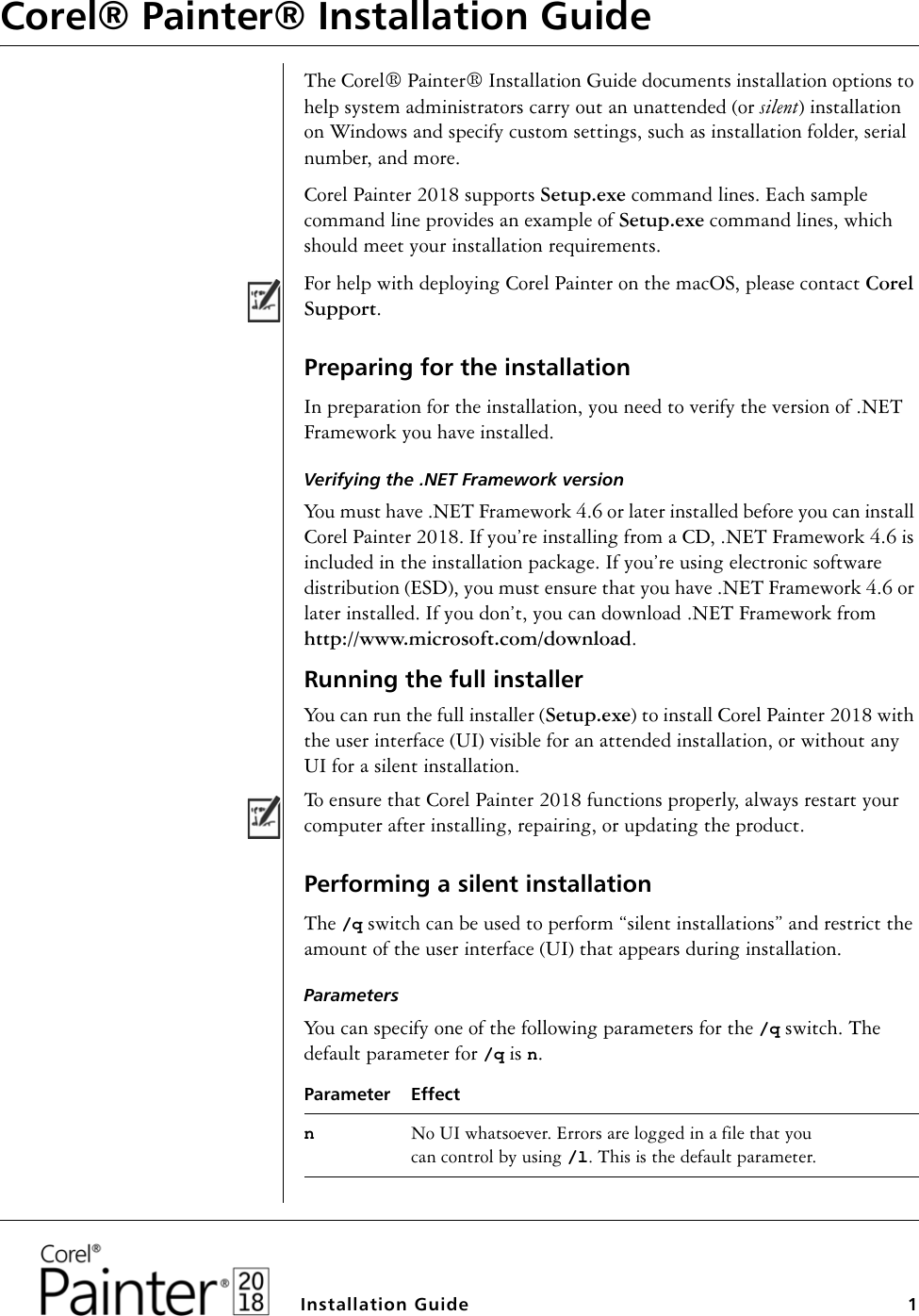 Page 2 of 8 - Corel Painter Installation Guide - 2018 Painter-2018-IG-EN