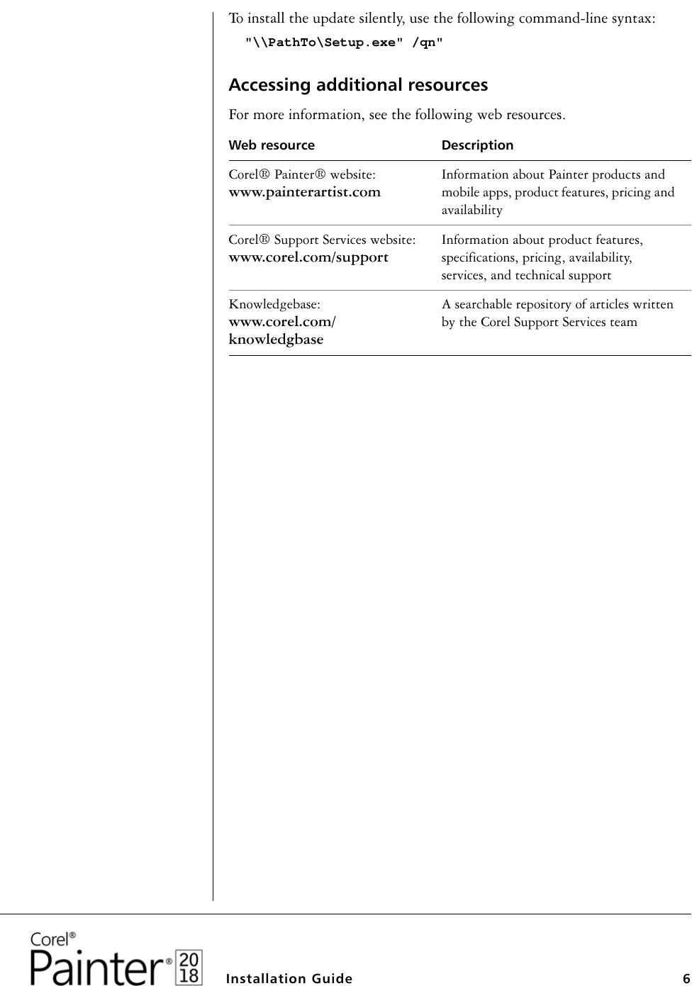 Page 7 of 8 - Corel Painter Installation Guide - 2018 Painter-2018-IG-EN