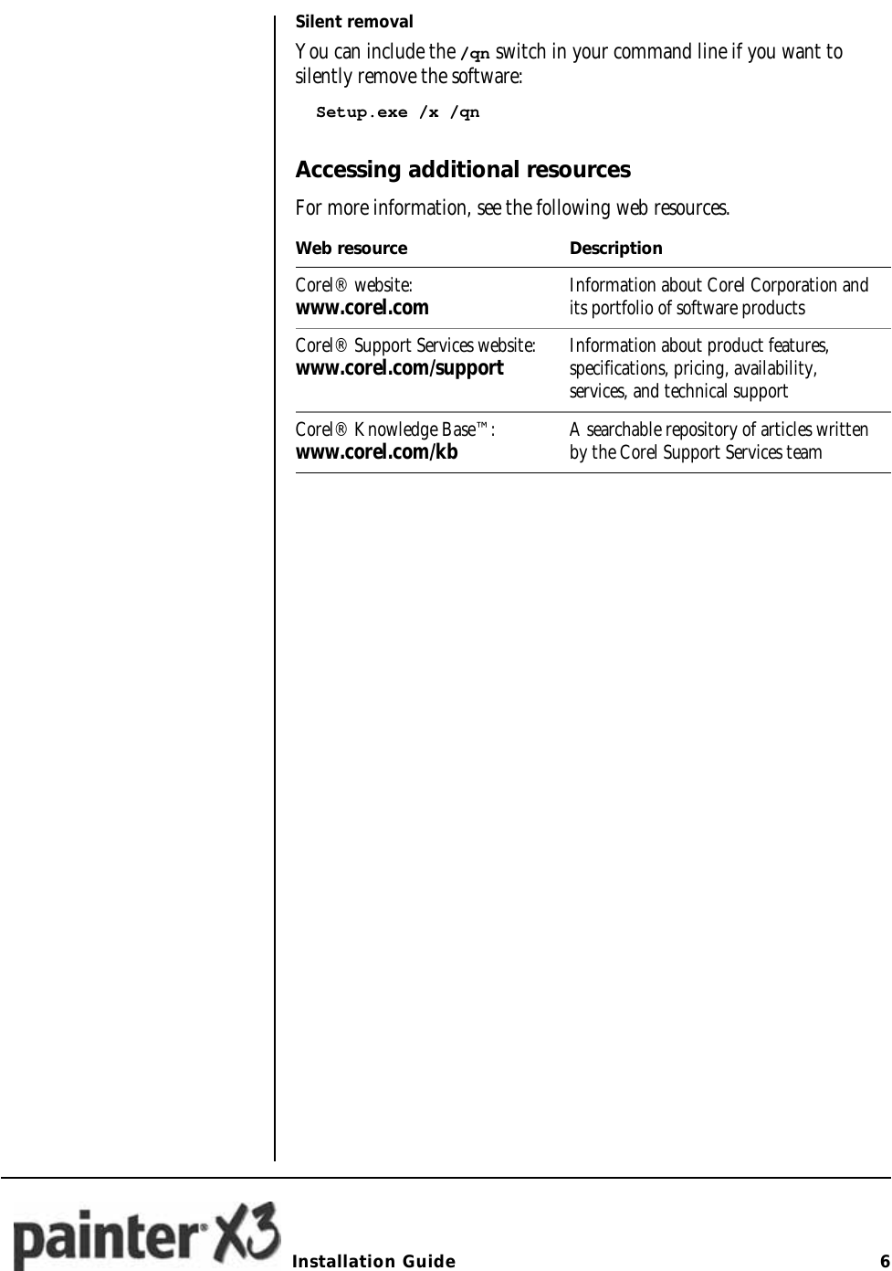 Page 7 of 8 - Corel PainterX3 Installation Guide Painter - X3 Painter-x3-dg-en