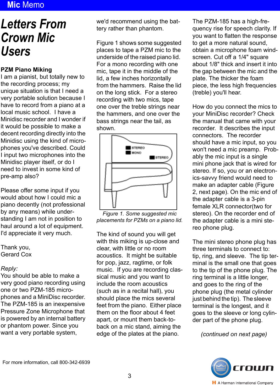 Page 3 of 4 - Crown Cm700 Fall02x User Manual  Aa6114ee-058f-4374-bd10-4512e44809a8